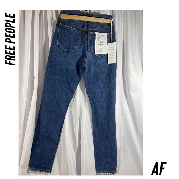 FREE PEOPLE BY BOYISH THE HIGHRISER BLUE JEANS NWT SIZE 25 - Picture 5 of 9